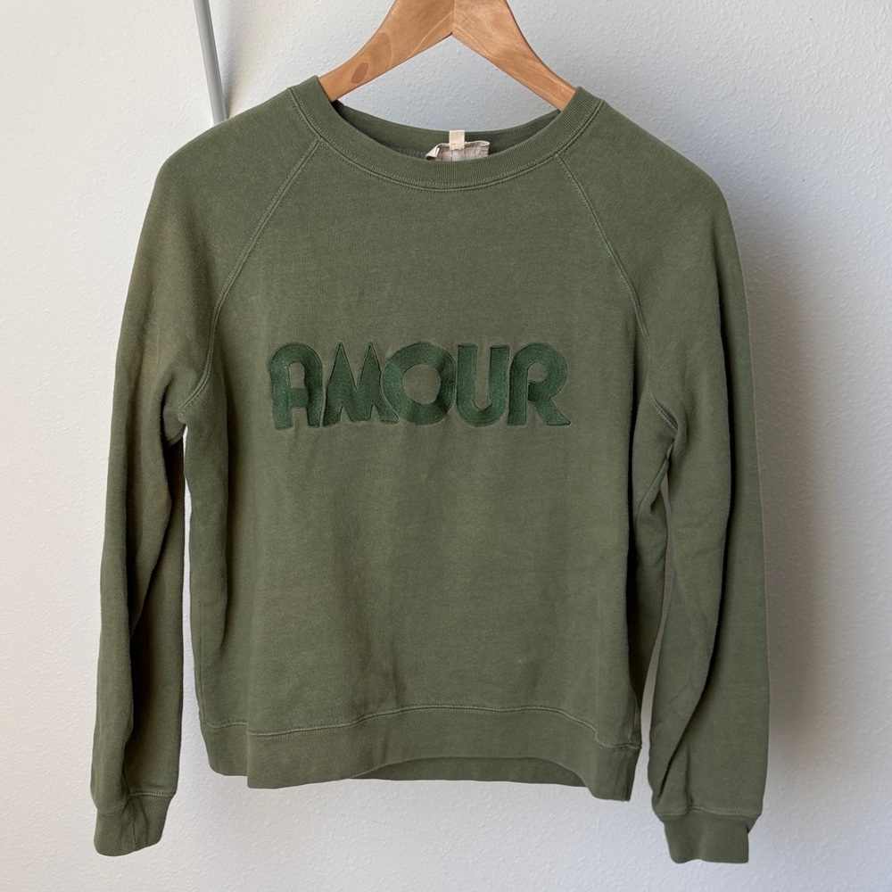Sezane Amour Sweatshirt in Sage Green size Small - Picture 2 of 5